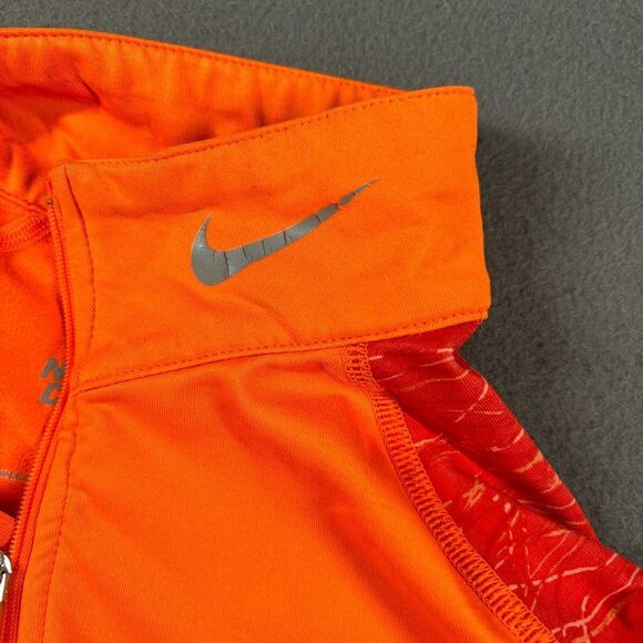 Nike Pro Combat Quarter Zip Womens L Orange Dri Fit Therma Fit Athletic Neon - Picture 4 of 9